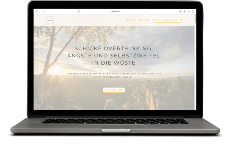 Laptop-Mockup der Kunden-Website der Meditationstrainerin Marina